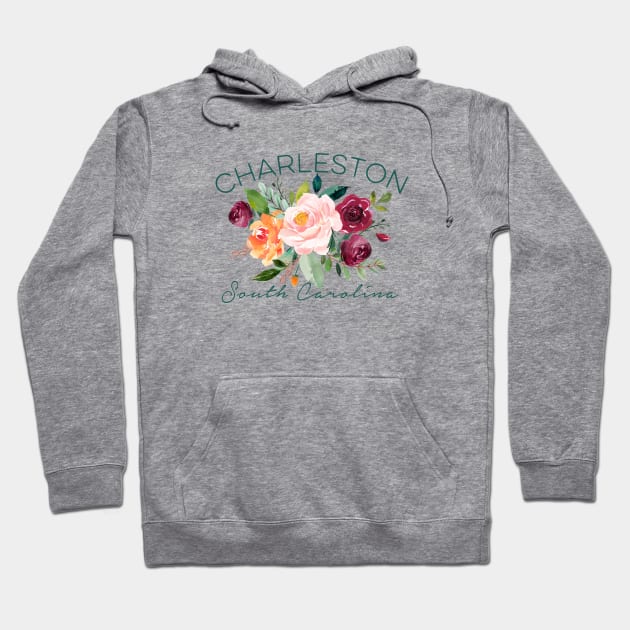 Charleston SC Pretty Garden Roses Women Girls Gardeners Hoodie by Pine Hill Goods